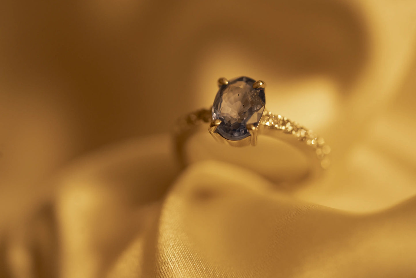 Blue Sapphire and Diamond Ring