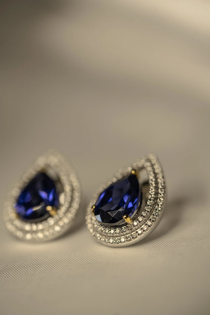 Blue Sapphire Teardrop Earrings