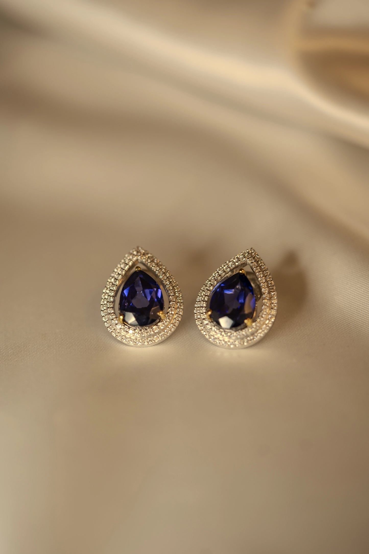 Blue Sapphire Teardrop Earrings