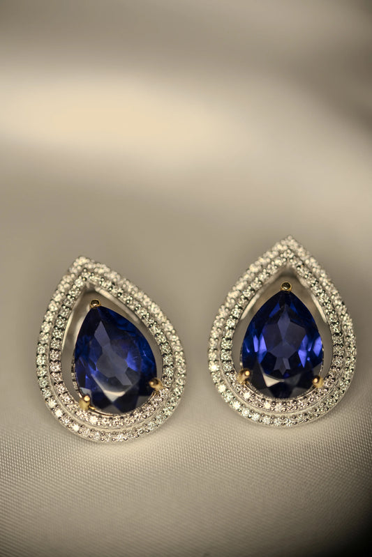 Blue Sapphire Teardrop Earrings